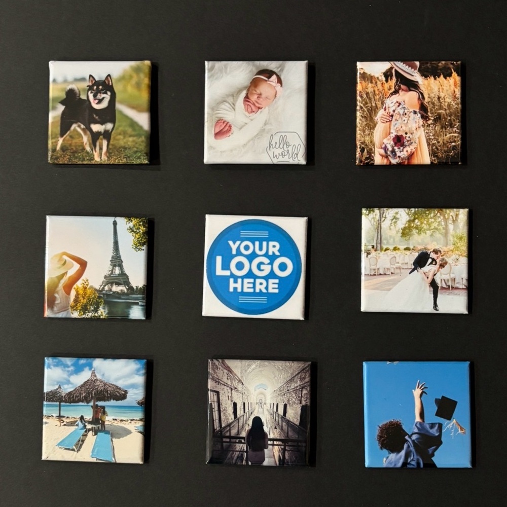 9 pcs Custom Photo Magnets 2"x2" Square Photo Magnets Personalized Gifts Fridge